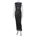 Elegant Women Clothing Mesh See through Sleeveless Slim Fit Sexy Dress Overskirt Long Blouse for Women