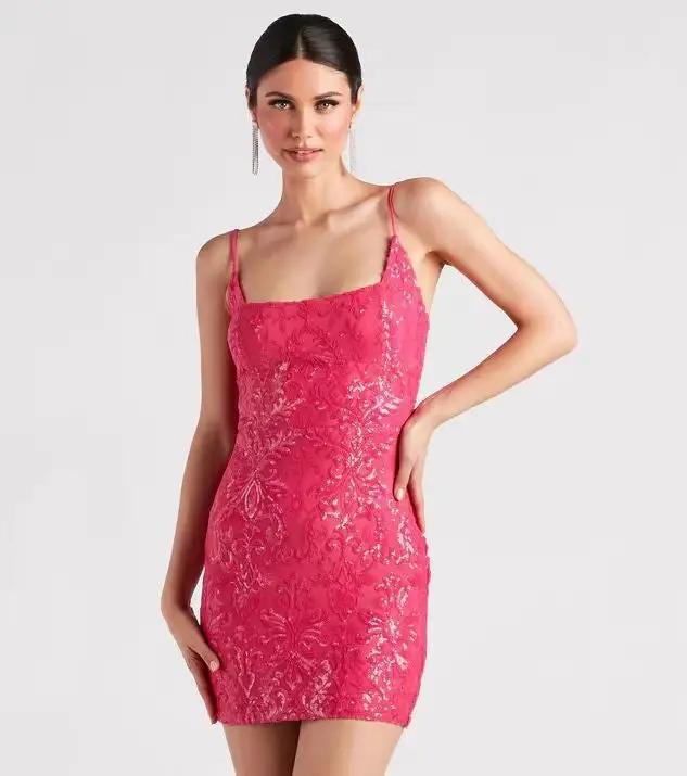 Women Clothing Summer Sequ Sexy Suspenders Package Hip Slim Mini Dress by Wanita Store