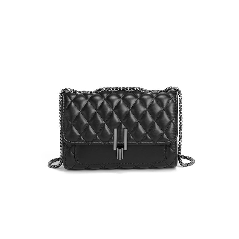 Rhombus Embroidery Line Small Square Bag Women Summer All Match Shoulder Bag Convenient Large Capacity Crossbody Chain Bag