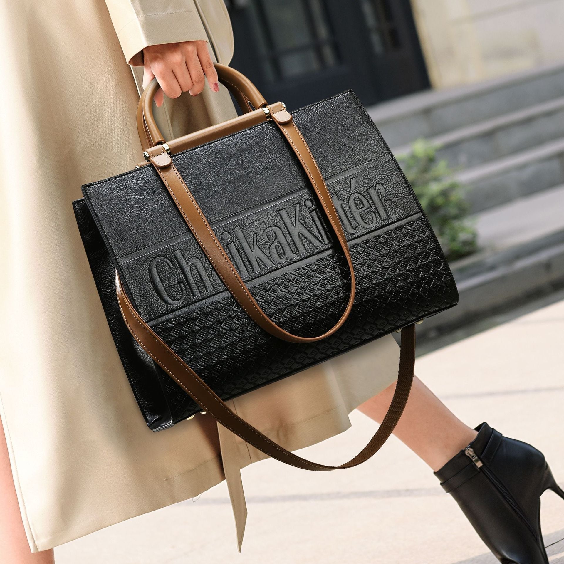 Handtasche, große Kapazität, Shopper für Damen, Bürotasche, elegante Damen-Prägetasche, Schultertasche