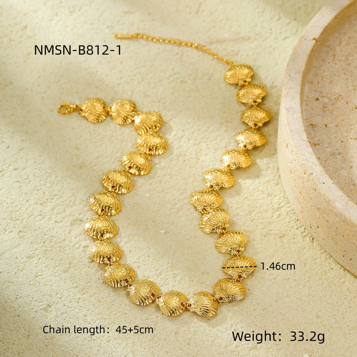 Trendy All Match Beach Stainless Steel Shell Clavicle Chain Necklace Titanium Steel Ornament Women