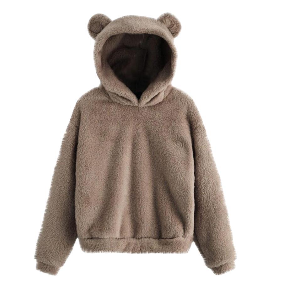 Herbst Winter Flauschige Hasenohren Kapuzenpullover Warm Übergröße