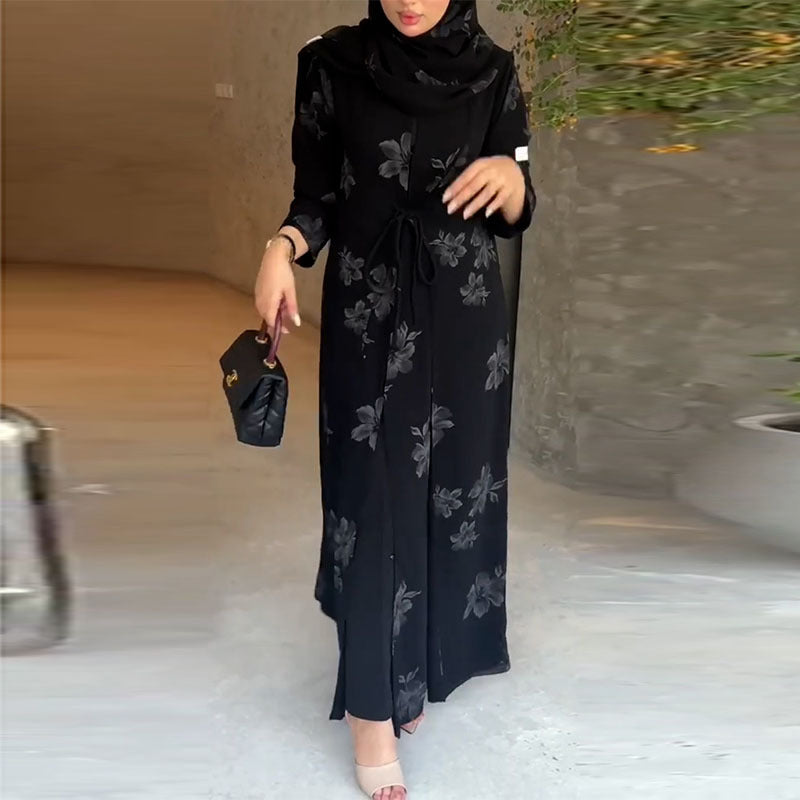 Erschwinglicher Luxus Schlicht Anmutig Schlankmachend Eleganter Floral Trenchcoat – Charge Außenmaterial