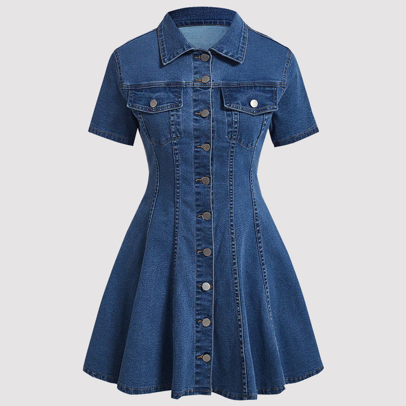 Damenbekleidung Jeans Kurzarm-Cardigan Tailliertes Kleid