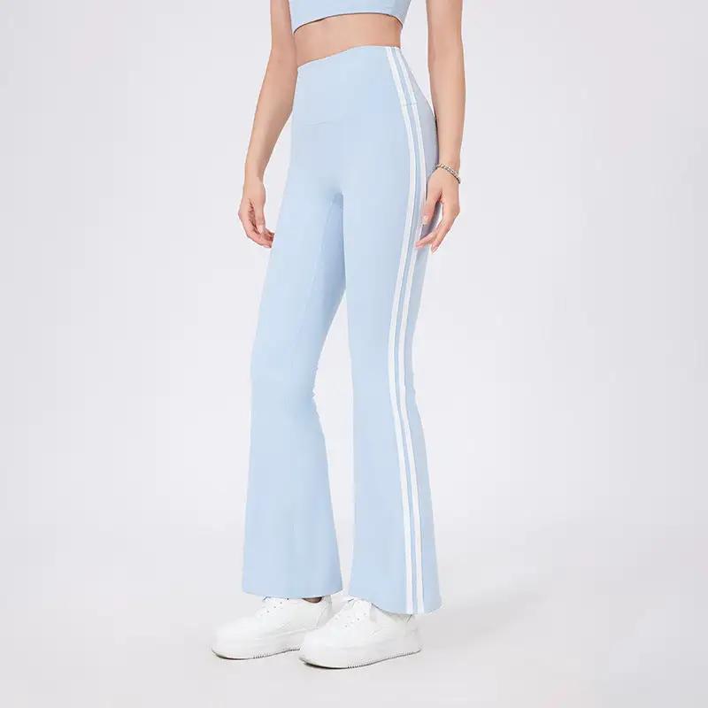 High Waist Yoga Pants Sexy Running Sports Peach Hip Raise Fitness Pants Nude Feel Stretch Flared Pants by Wanita Store