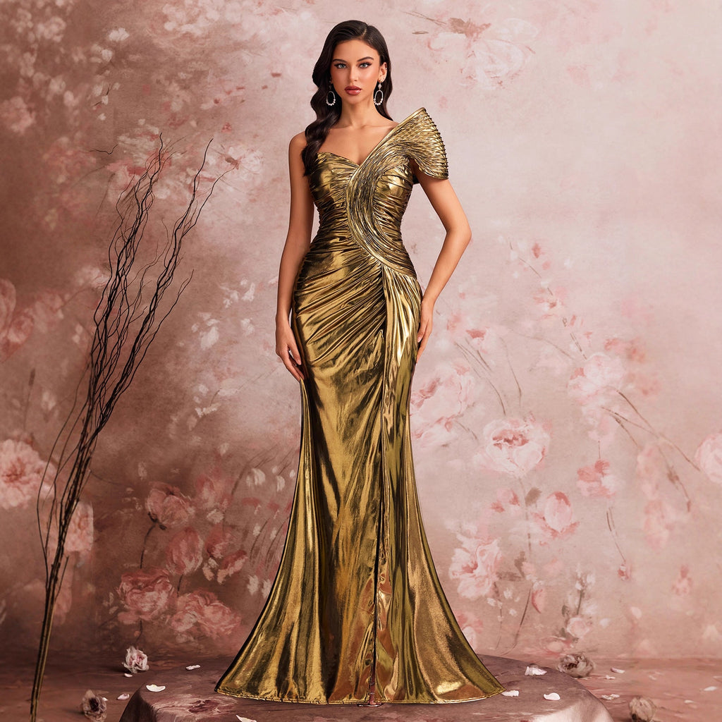 Angelschnur Formung Elegantes Abendkleid Wunderschönes Plissiertes Cocktailparty Formelle Party Geschenk