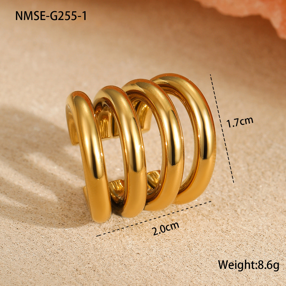 Minimalist C Shaped Ear Clip Non-Pierced Ear Bone Clip Multi Layer Normcore Stainless Steel Ear Rings