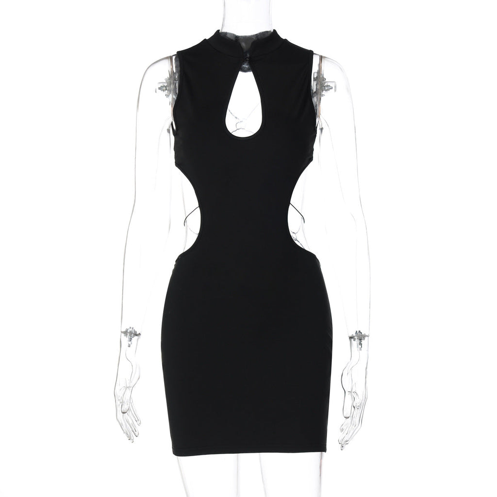 Sexy Streetwear Minikleid mit Cut-Outs, Rückenausschnitt, Schmetterlingsapplikation und Metalldekoration