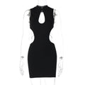 Sexy Streetwear Minikleid mit Cut-Outs, Rückenausschnitt, Schmetterlingsapplikation und Metalldekoration