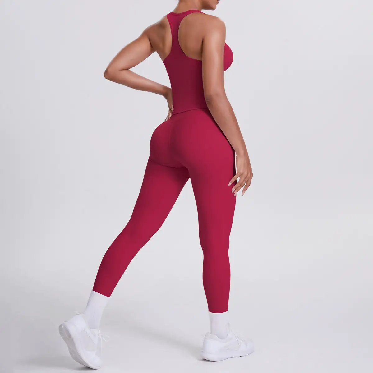 Brushed H Shaped Beauty Back Sports Vest Pants Tight Quick Dry Casual Running Fitness Yoga Wear Women by Wanita Store