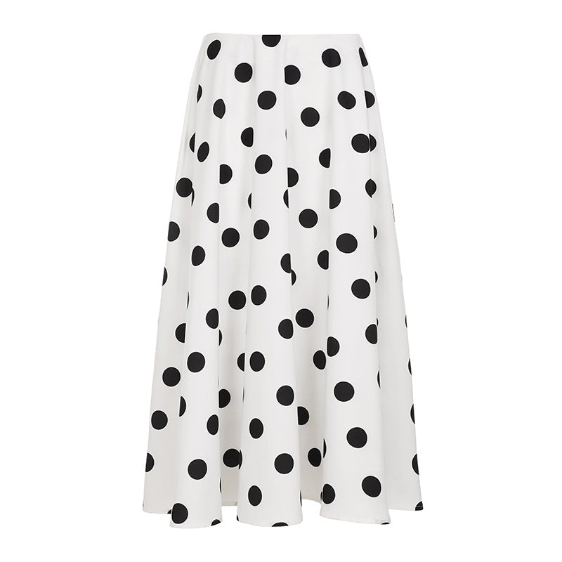 Damen Polka Dot bedrucktes Kleid Sexy Urlaub A-Linien Schlankheitsrock