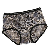 Ice Silk Seamless Underwear for Women, Hot Leopard Print Ice Silk Silk Protein Antibacterial Crotch Women&