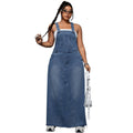 Damenbekleidung Große Größen Denim Cooler, würziger Trägerrock