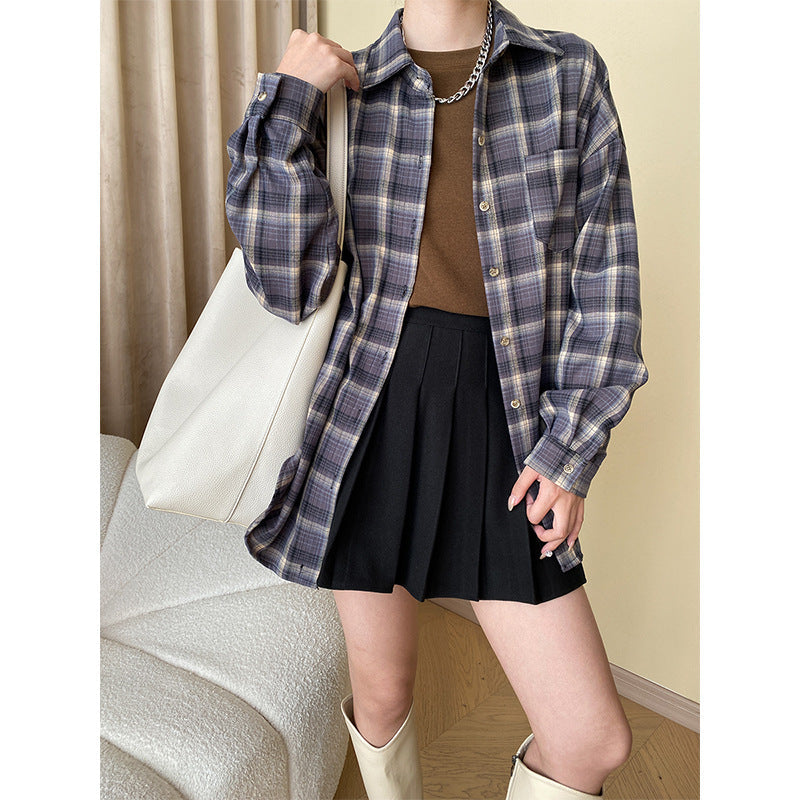 Herbst Winter Modisches Item Wollrock Dick Büro Hohe Taille A-Linien-Rock Faltenrock