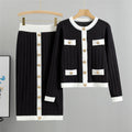 Hochwertiger Herbst Anzug Rock Französischer Gesellschaftsrock Gestrickter Cardigan Zweiteiliges Set Kleid Damen Frühling Herbst