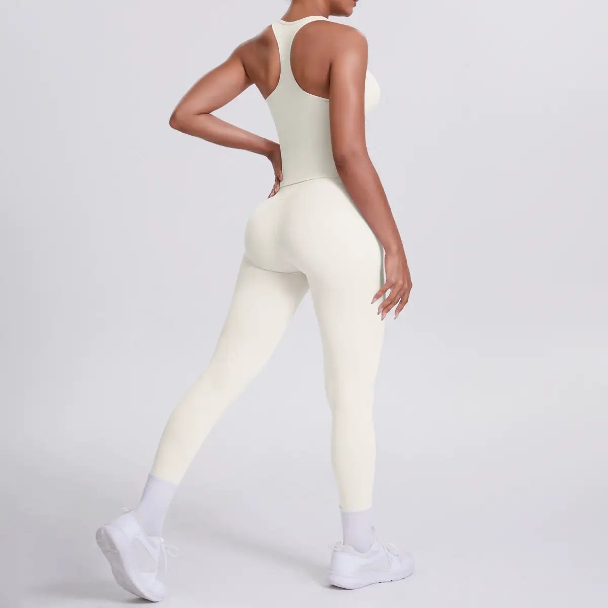 Brushed H Shaped Beauty Back Sports Vest Pants Tight Quick Dry Casual Running Fitness Yoga Wear Women by Wanita Store