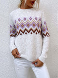 Damenbekleidung Herbst Winter Pullover Halbrollkragen Jacquard Langarm Pullover Lässiger Lockerer Pullover