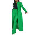 Women Solid Color Polo Collar Long Two Piece Set