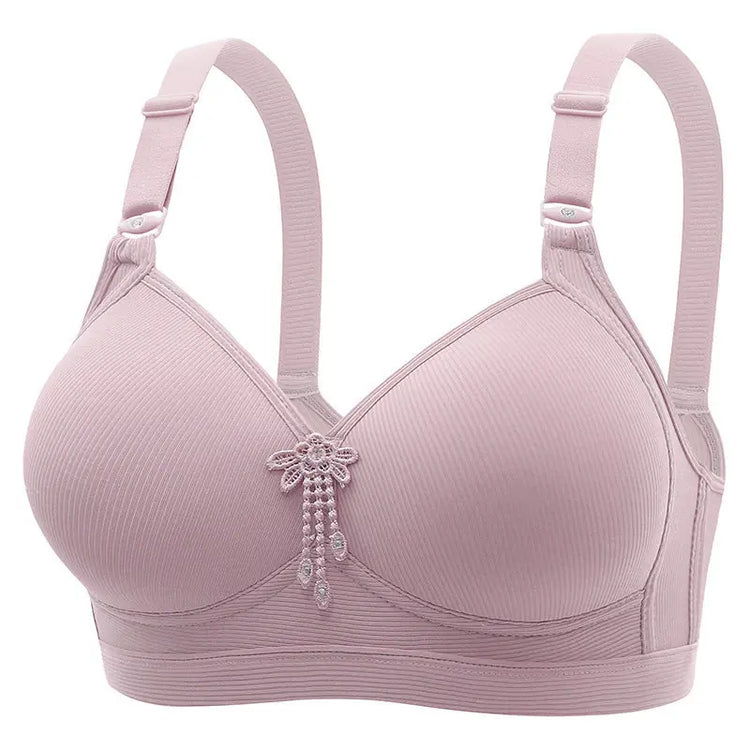 New Large Size No Rims Sweat-Absorbent Breathable Beautiful Back No Rims Push-Up Bra Top-Up Adjustable Underwear for Women SHOPEZRA L.L.C.