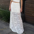 Spring Jacquard Hollow Out Cutout Lace Skirt Sexy Sexy Long Skirt Women