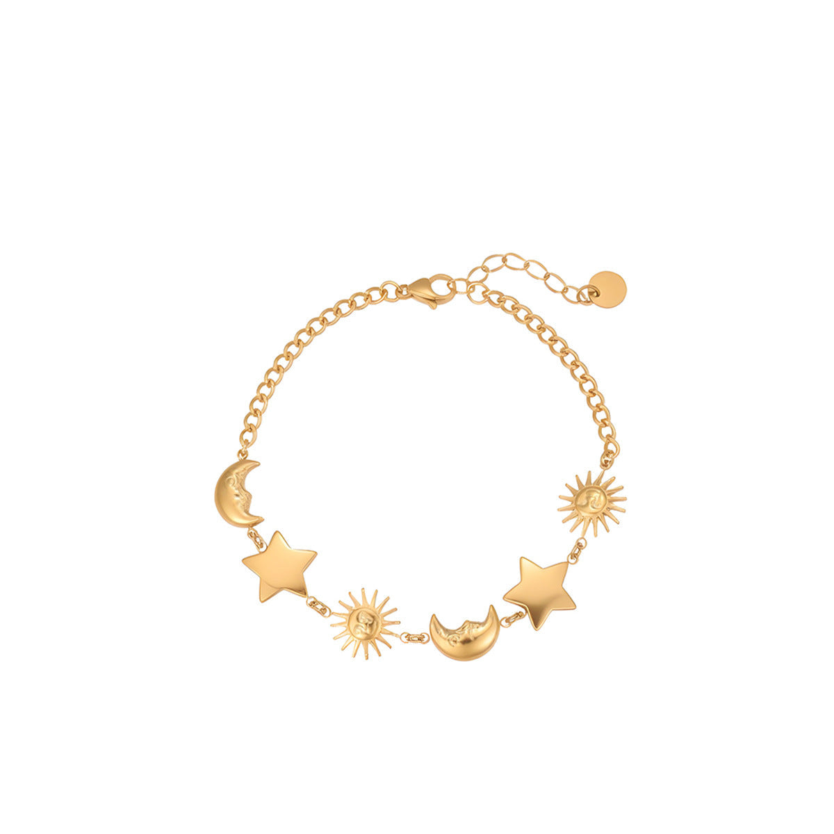 Sun Moon Stainless Steel Bracelet Light Luxury High-Grade Jewelry Non Fading Titanium Steel Ornament Women