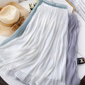 Mercerisierte Rock Damen Slim Fit Schlankmachend Mittellang A-Linie Rock Verziert Elegant Sommer Organza Rock