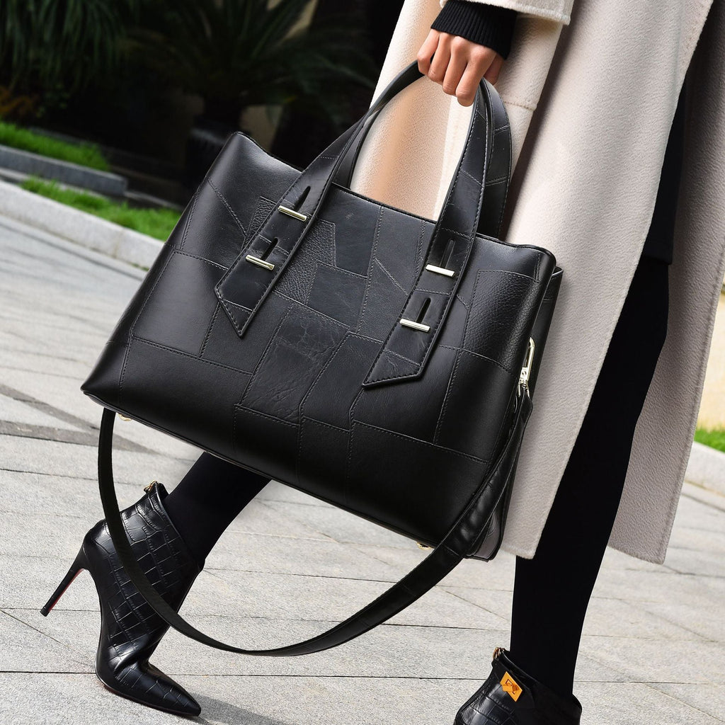 Handtasche Patchwork Tasche Frauen Besonderes Design Hochwertige Tote Bag Große Kapazität Bürodame Tasche Umhängetasche