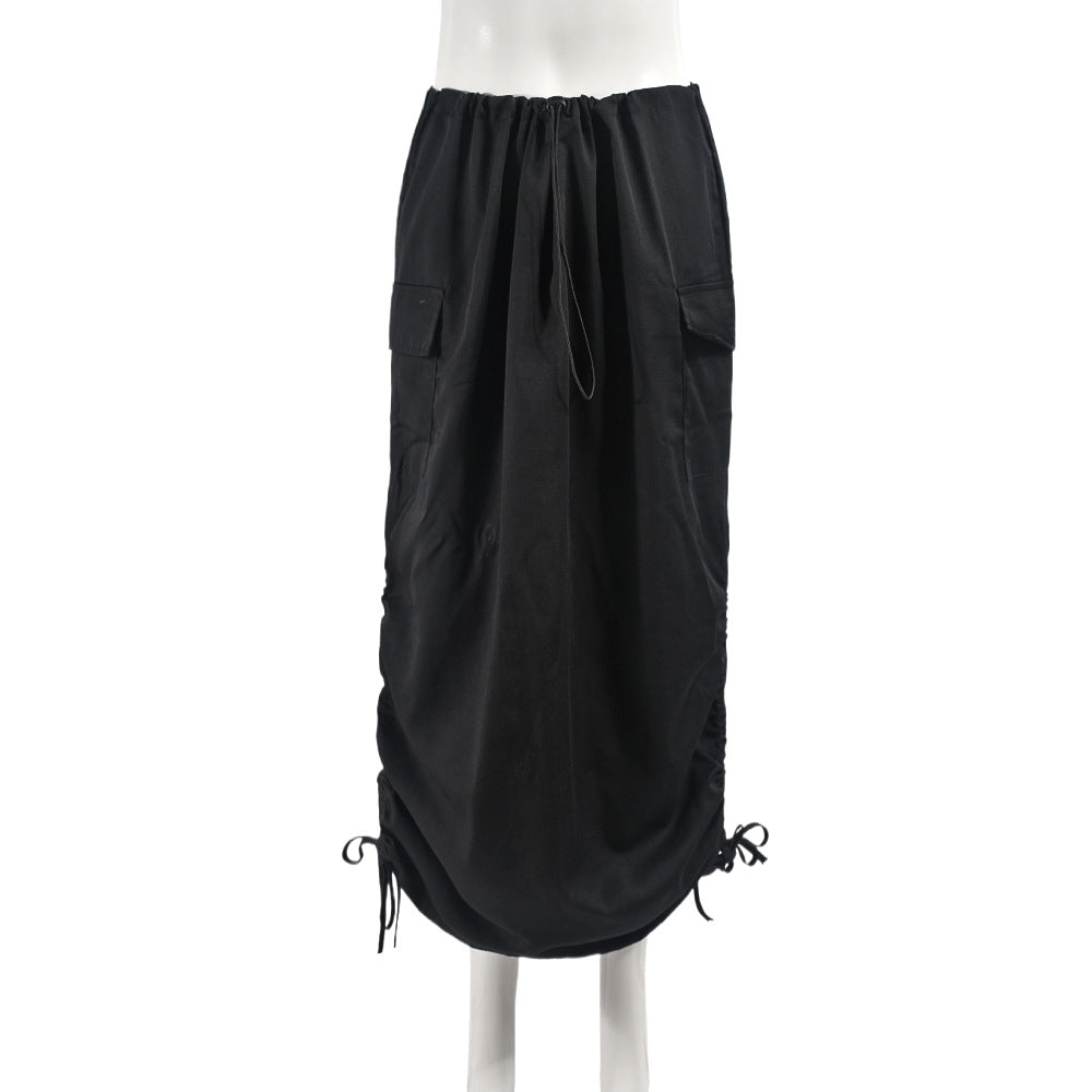 Damen Personalisierter Taschenrock mit elastischem Bund und Kordelzug für Outdoor-Aktivitäten