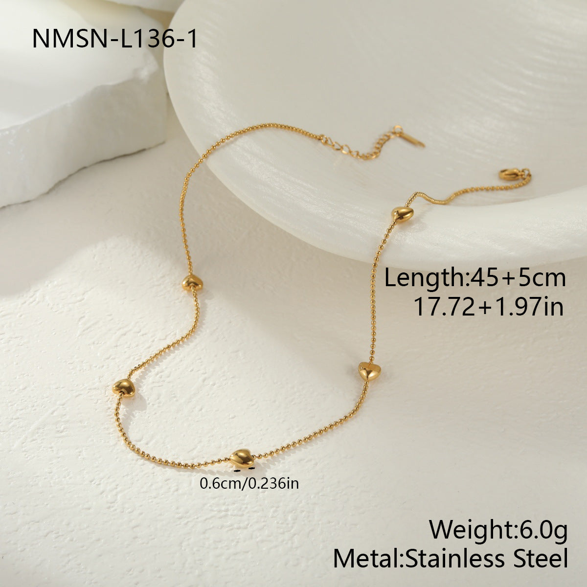 Stainless Steel Love Necklace High Grade Titanium Steel Necklace Simple Clavicle Chain Sweater Chain