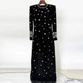 Heavy Industry Beads Diamond Embedded Slim Maxi Dress Formal Dress