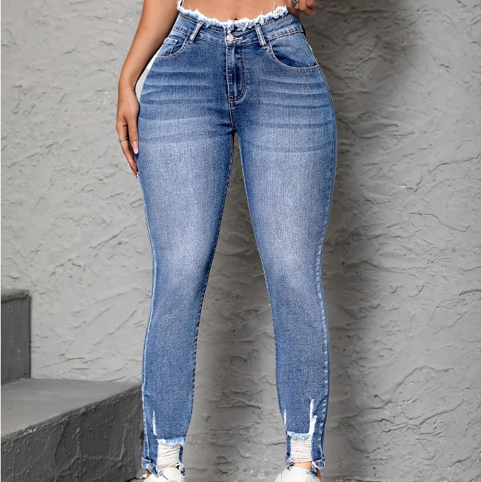 Street Trends Women Ripped Frayed Skinny Jeans Women Jeans