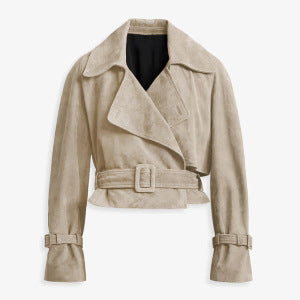 Personalisierter Straßenmantel Damen Herbst Trendiger Kragen Retro Schmaler Kurzer Mantel