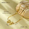 Diamond Bow Stainless Steel Necklace Women All Match High Sense Earring Ring Set Ornaments