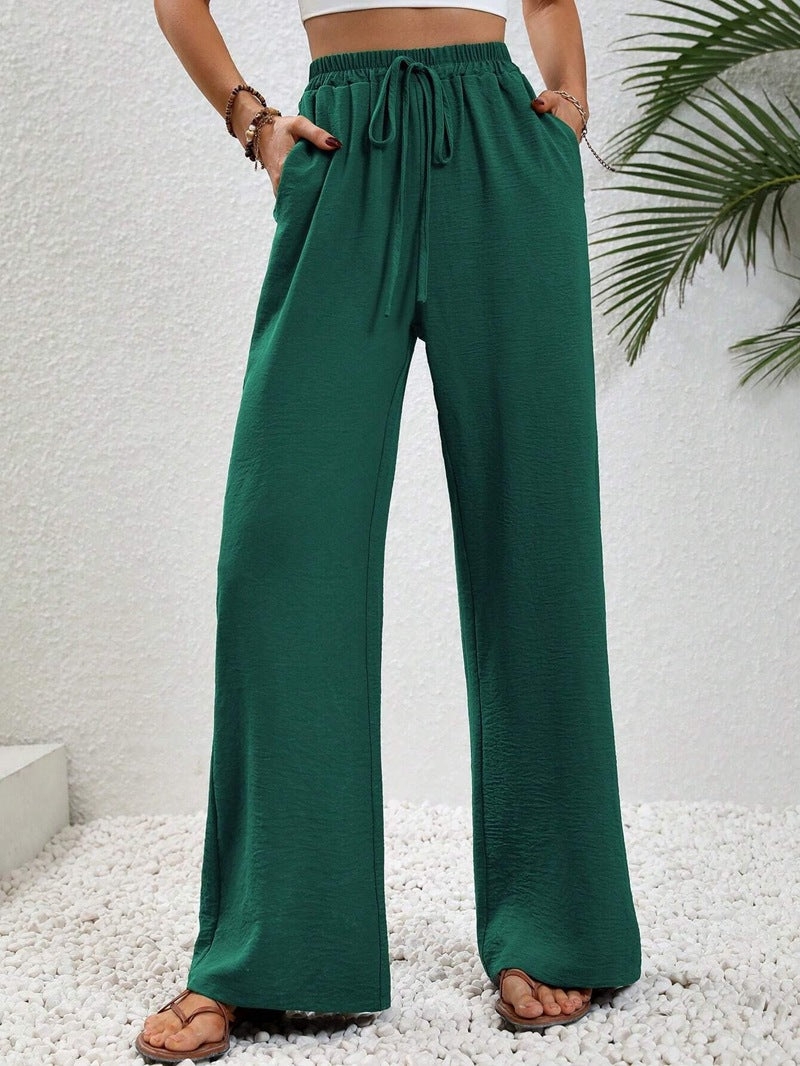 Damenbekleidung Frühling Sommer Einfarbige Mop-Hose mit weitem Bein Freizeit-Hose