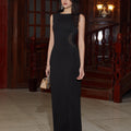 French Mesh Stitching Modal Dress Sexy Slim Sheath Long Vest Dress