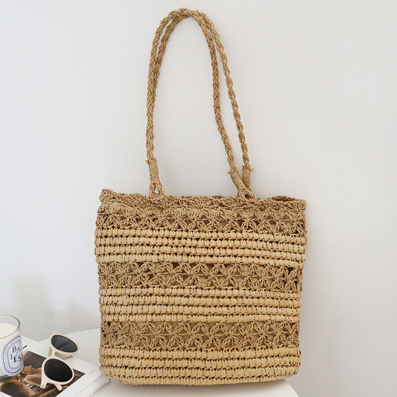 Fairy Hollow Out Cutout Strohtasche Sommer Kleine Schulter Gewebte Tasche Urlaub Strandtasche Damen Tasche