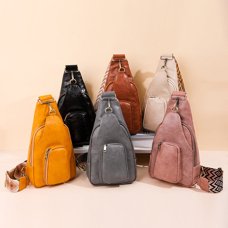 Weiche Leder Brusttasche Retro Damen Crossbody Bag