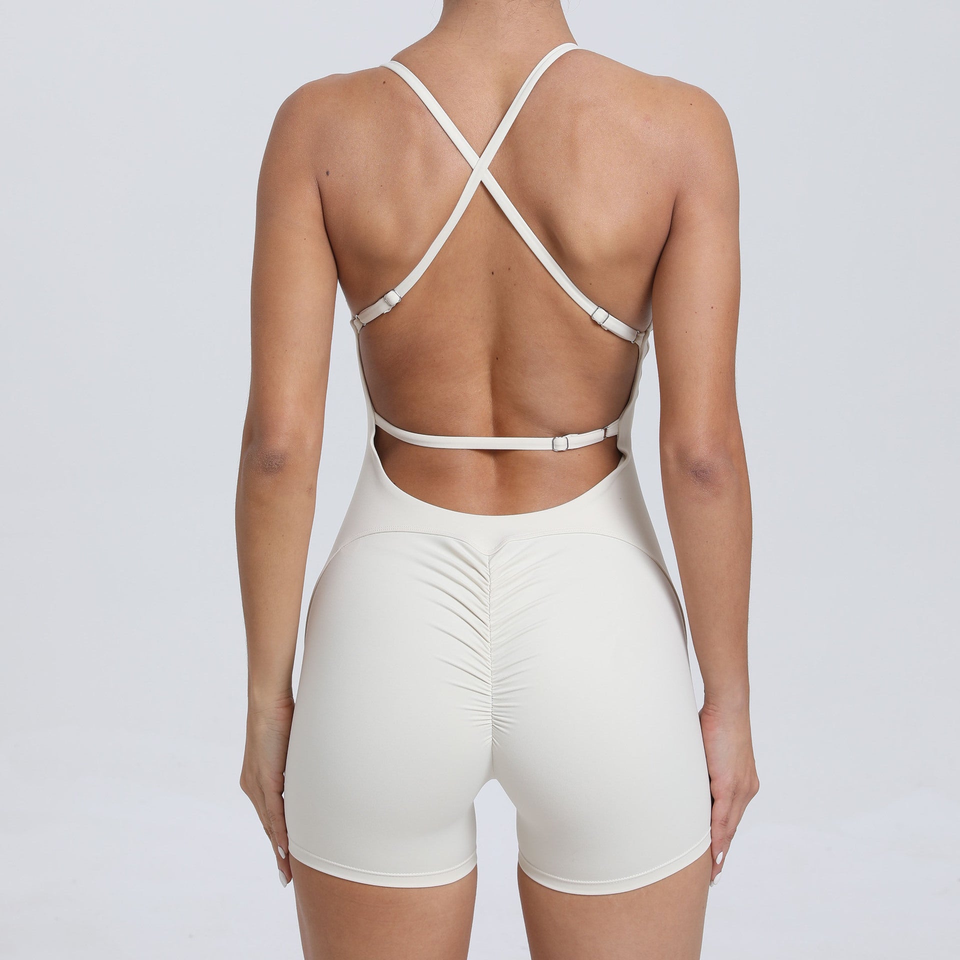 Yoga-Jumpsuit für Damen, mit Pfirsich-Hüft-Push-up und schönem Rückenausschnitt, für Outdoor-Laufen, eng anliegend, sportlich, schnell trocknend, Trainingskleidung