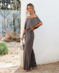 Spring Summer Women Clothing Off Shoulder Elegant Shoulder Baring Jumpsuit