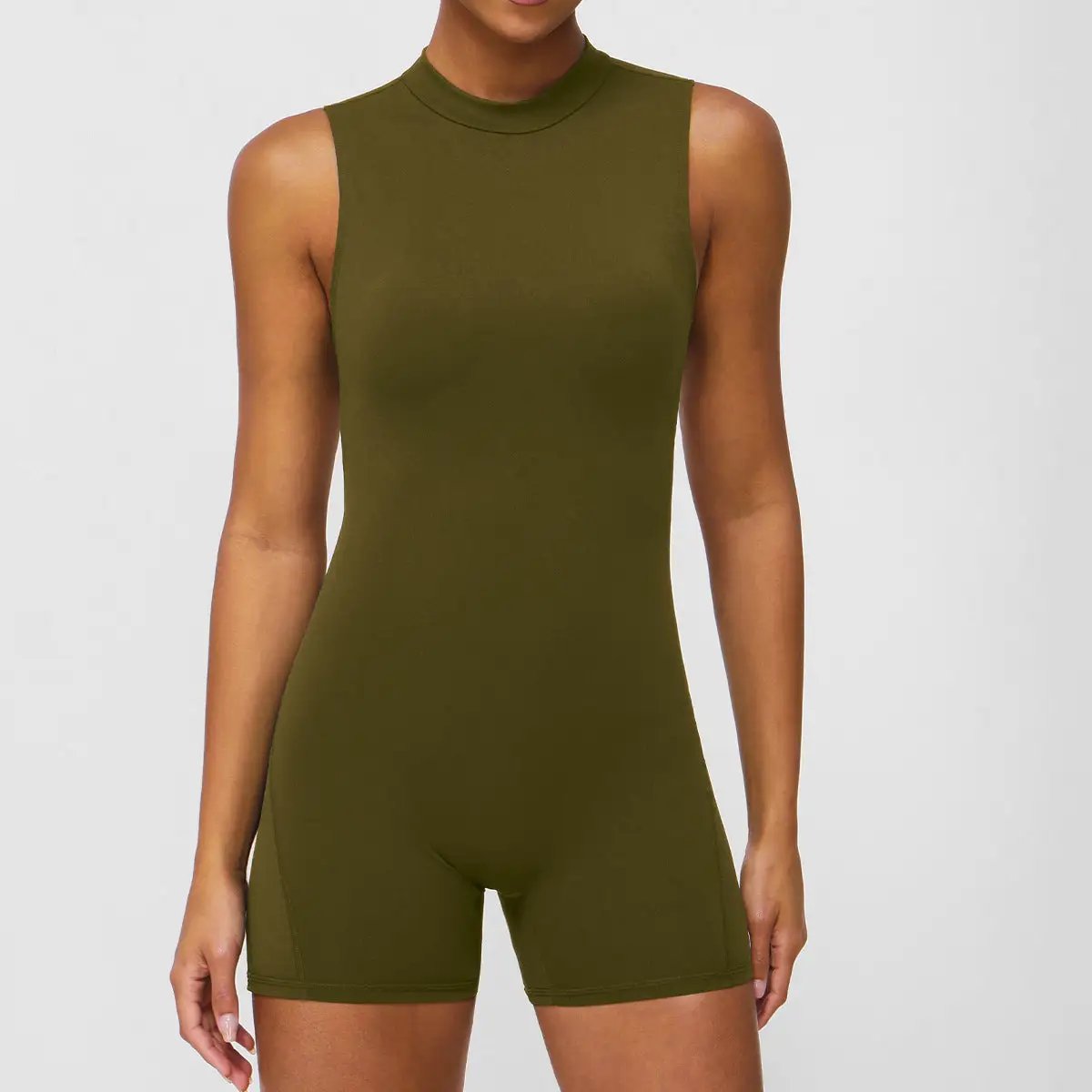 Bare Back Tight Sleeveless Yoga Bodysuit Hip Lifting Wrinkle One Piece Indoor Training Workout Clothes Women by Wanita Store