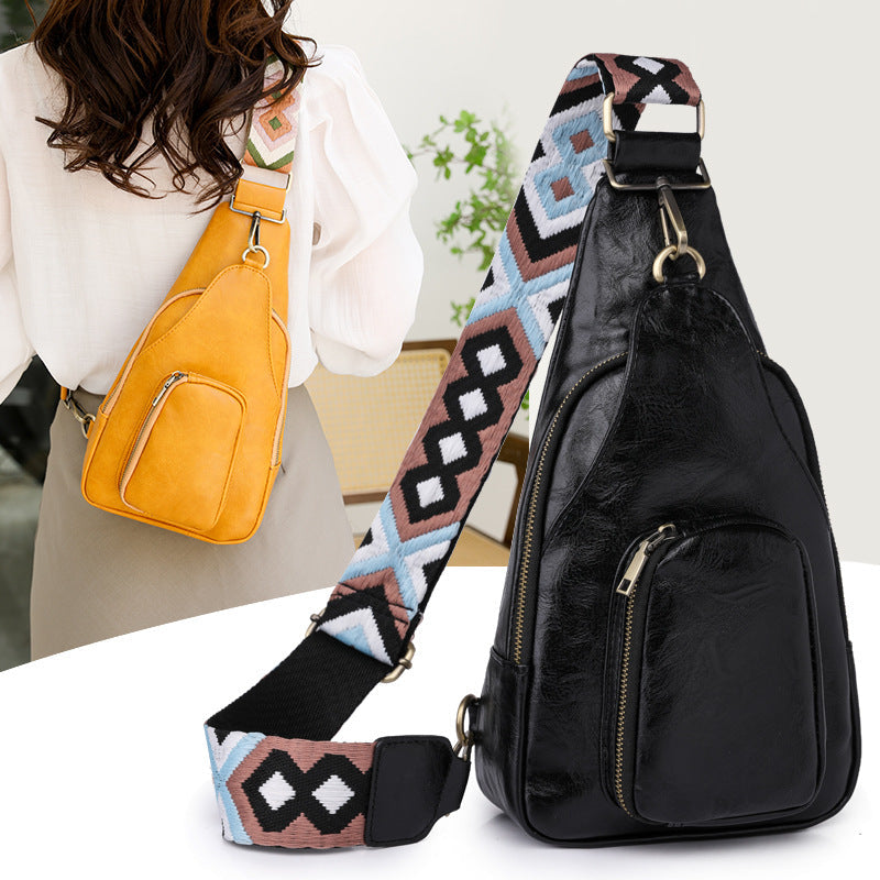 Weiche Leder Brusttasche Retro Damen Crossbody Bag