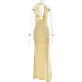 Summer Elegant Halter Deep V Plunge Dress Sexy Backless Sheath Dress