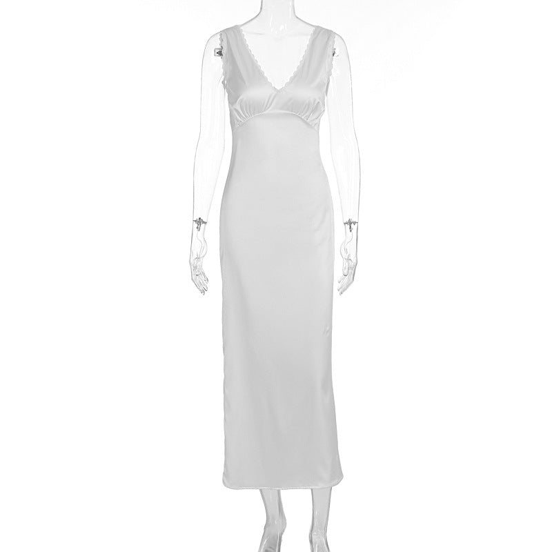 Damenbekleidung Sommer Französisch Entry Lux High Sense Anmutig Modisch Ärmelloses Enges Kleid