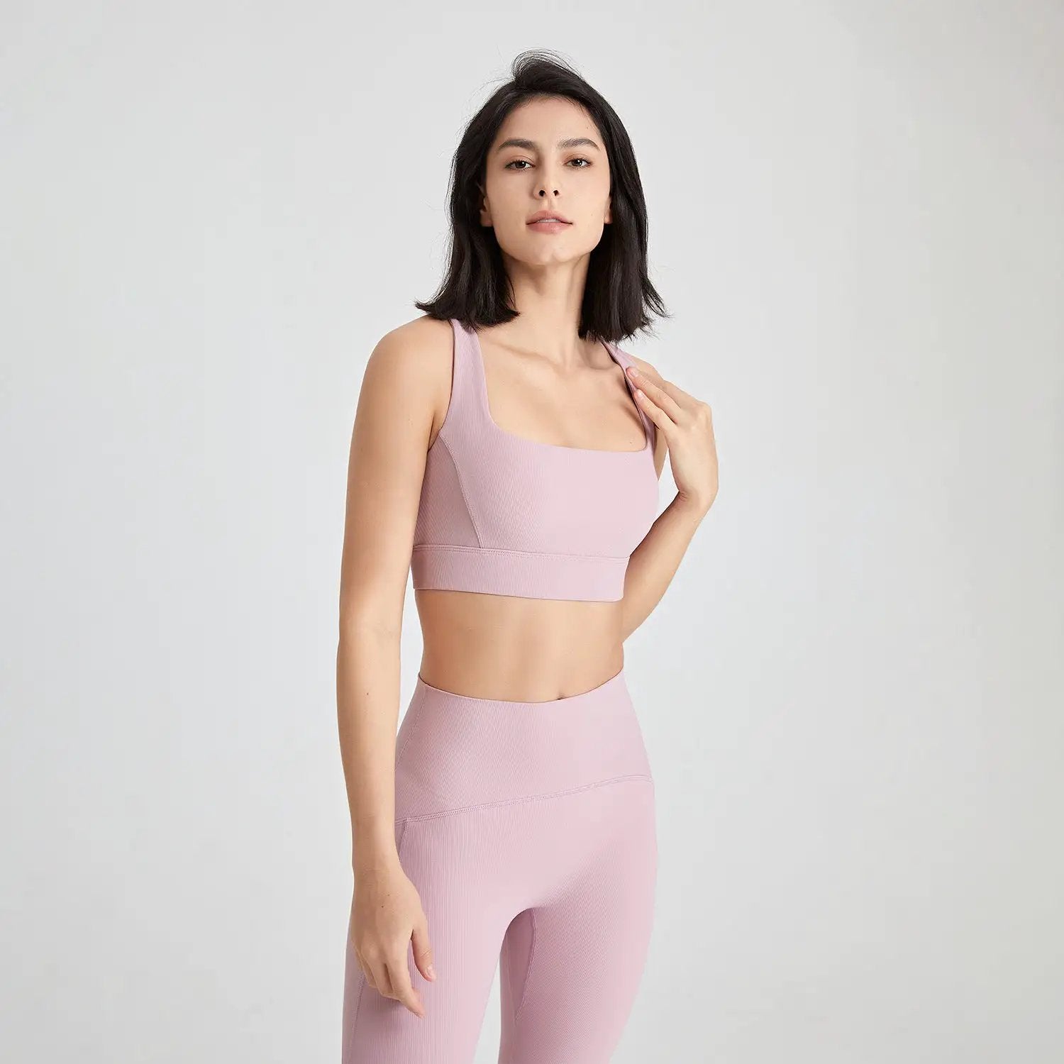 Cross Back U Neck Shockproof Sports Underwear Women Nude Feel Vest Push up Fitness Yoga Wear Bra by Wanita Store