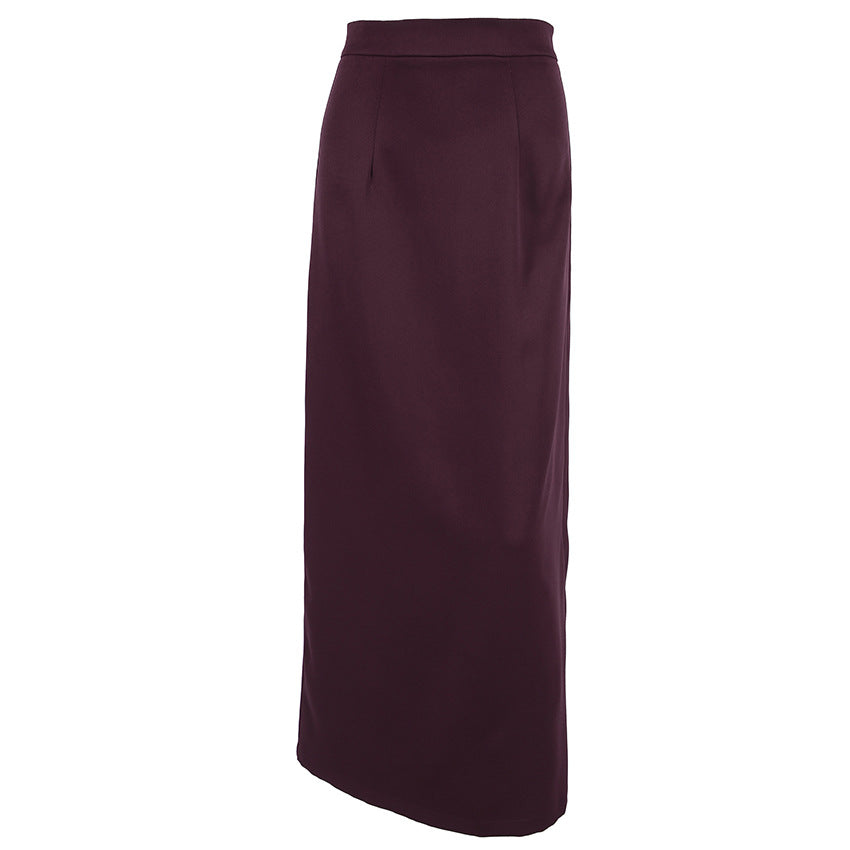 Design Solid Color Adult Lady like Woman Slim Fit Slimming Slit Skirt Women Fashionable Pencil Skirt