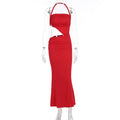 Damenbekleidung Sommer Sexy Flechtseil Neckholder Cut-out Schmal Ärmelloses Kleid
