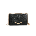 Bag Women Fashionable All Match Crocodile Pattern Chain Shoulder Crossbody Small Square Bag