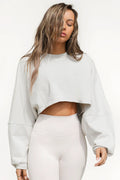 Beliebte Rundhals-Sweatshirt Damen Kleidung Kurze Sport Unterwäsche T-Shirt Strickwaren Langarm Oberteil