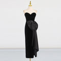 Spring Sexy Spicy Girl Retro Waist Slimming Bow High Grade Tube Top Dress Women