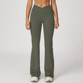 High Waist Nude Feel Bell Bottom Hose Damen Cross Waist Wide Leg Bootcut Hose Outdoor Casual Sports Bell Bottom Hose